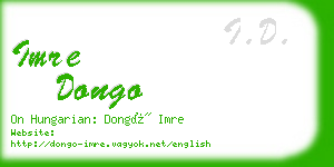 imre dongo business card